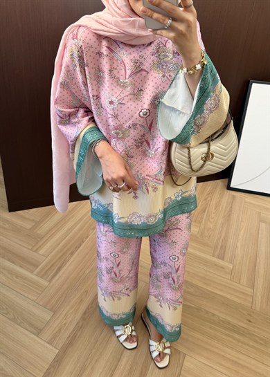 Hawai Pantolon Takım Pembe 