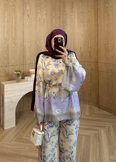 Viora Desenli Takım Sarı
