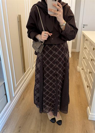 Viral Ekose Şifon Etek