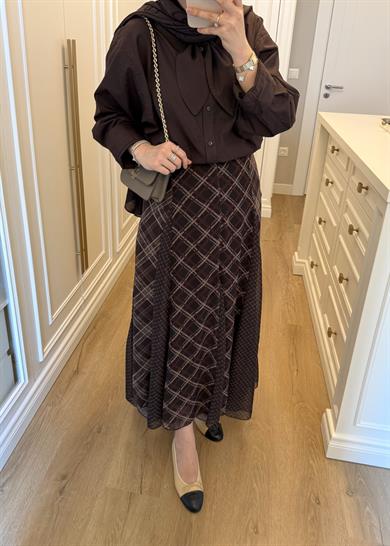 Viral Ekose Şifon Etek