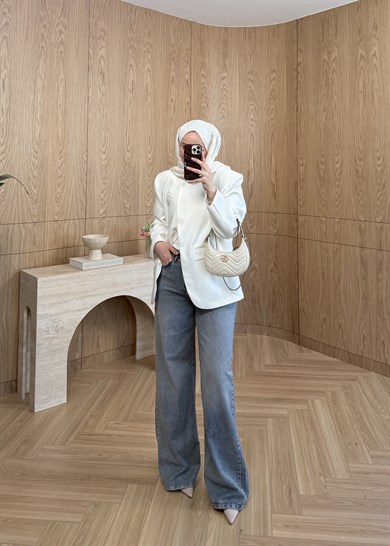 Wide Leg Kar Eskitme Jean