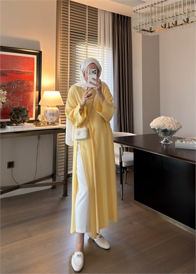 Yırtmaçlı Modal Tunik Sarı