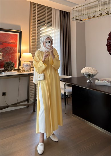 Yırtmaçlı Modal Tunik Sarı