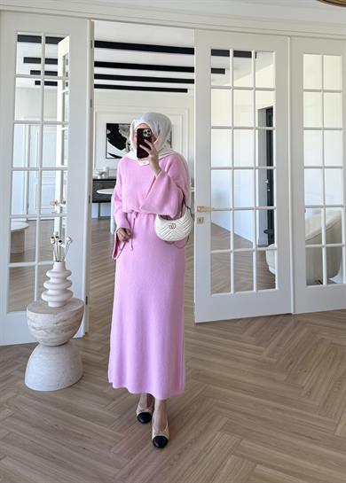 Yumoş Triko Elbise Pembe