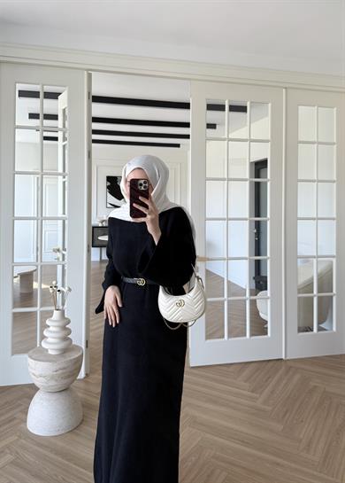 Yumoş Triko Elbise Siyah