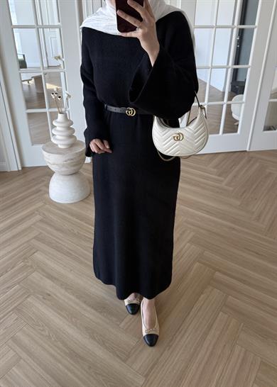 Yumoş Triko Elbise Siyah