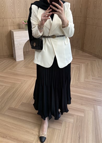 ZR Model Tek Düğmeli Blazer Ekru