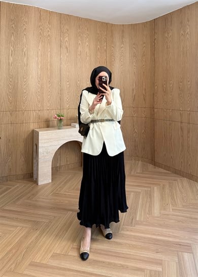 ZR Model Tek Düğmeli Blazer Ekru