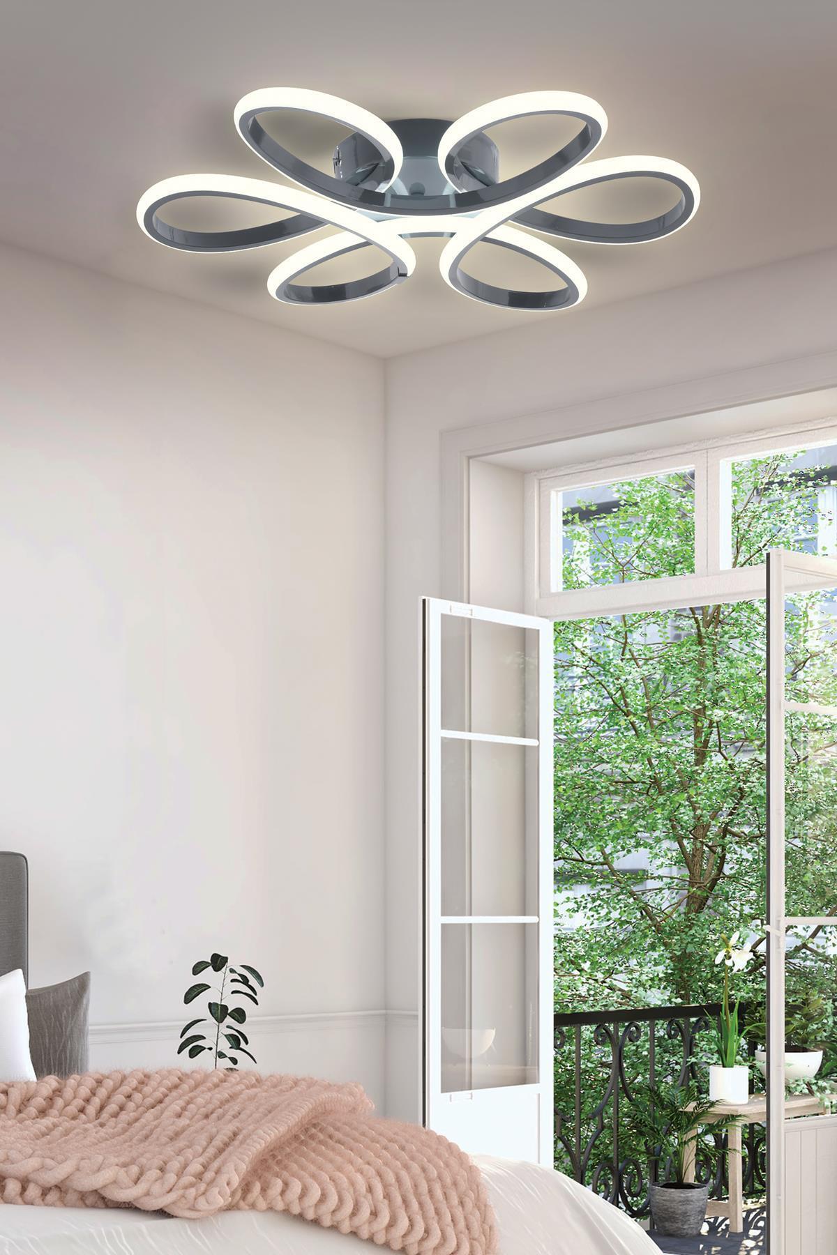 Alis Modern Füme Plafonyer Tavana Sıfır Beyaz Işık Salon Mutfak Yatak Odası Led Avize