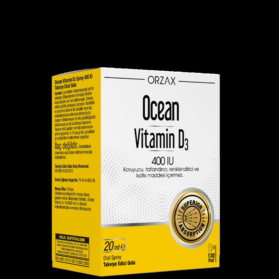 Ocean Vitamin D3 400Lu Sprey/20 Ml - 59,88 TL - Takviyegiller.com