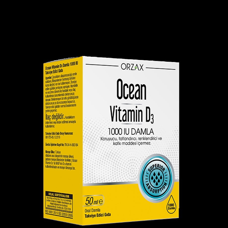 Ocean Vitamin D3 1000 Iu/50 Ml - 56,90 TL - Takviyegiller.com