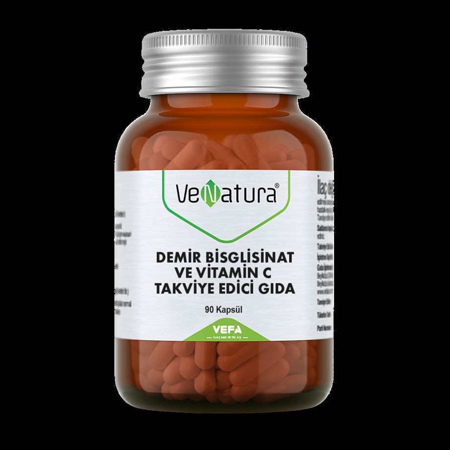 Venatura Demir Bisglisinat Ve Vitamin C 90 Kapsül - 69,90 TL -  Takviyegiller.com