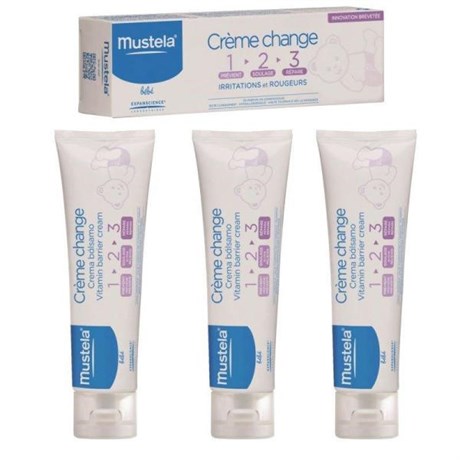 Mustela Vitamin Barrier Cream 1.2.3 Pişik Kremi 100 ML 3 AdetMustela