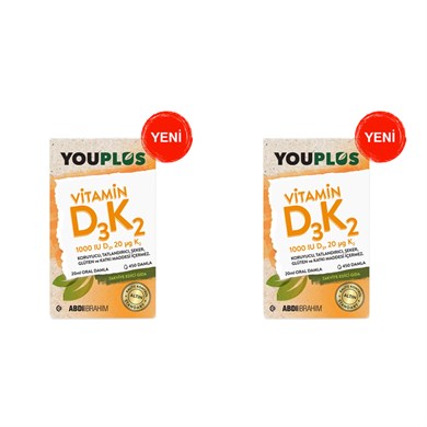 Youplus Vitamin D3K2 1000 IU Damla 20 ML 2 AdetDiğer 