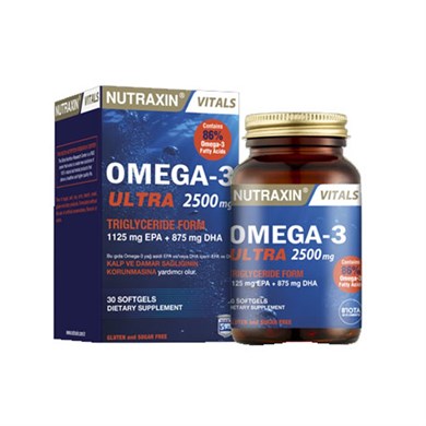 Nutraxin Omega-3 Ultra 2500 mg 30 Yumuşak KapsülNutraxin Omega-3 Ultra 2500 mg 30 Yumuşak Kapsül - 98,90 TL - Takviyegiller.comOmega3 &Balık YağıNutraxin