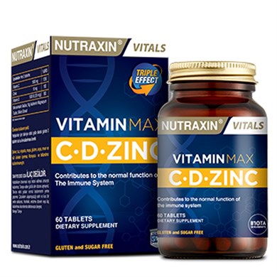 Nutraxin Vitamin Max C.D Çinko 60 TabletNutraxin Vitamin Max C.D Çinko 60 Tablet - 44,90 TL - Takviyegiller.comBağışıklık GüçlendiricilerNutraxin