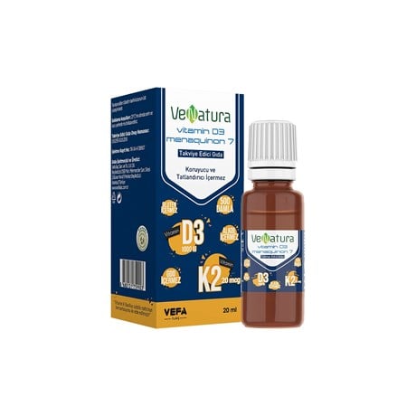Venatura Vitamin D3-Menaquinon 7 Takviye Edici Gıda  20 Ml
