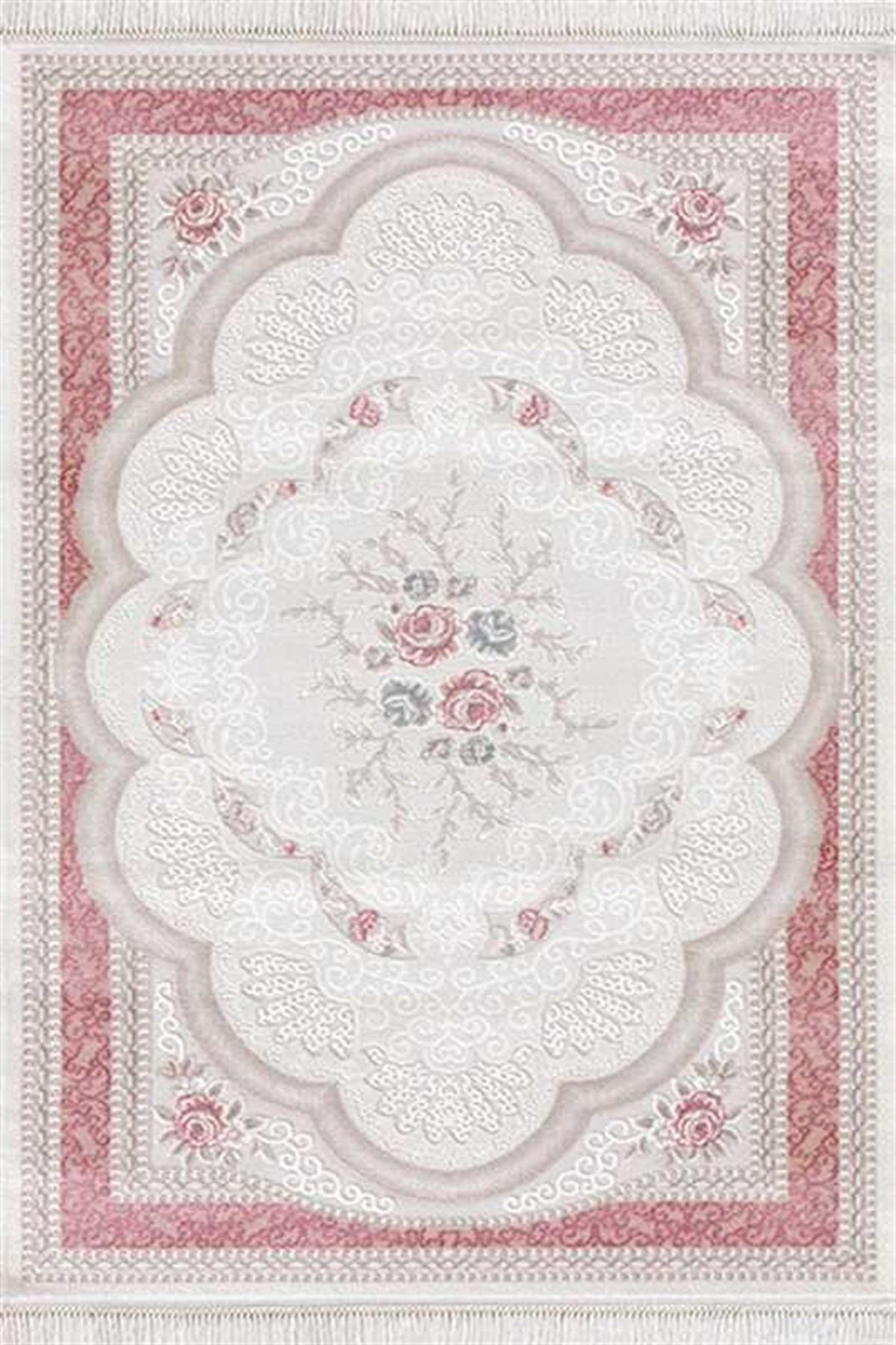 Efsane Salon Halı 200x290 Ihlara HR004065 Pembe Krem Mavi