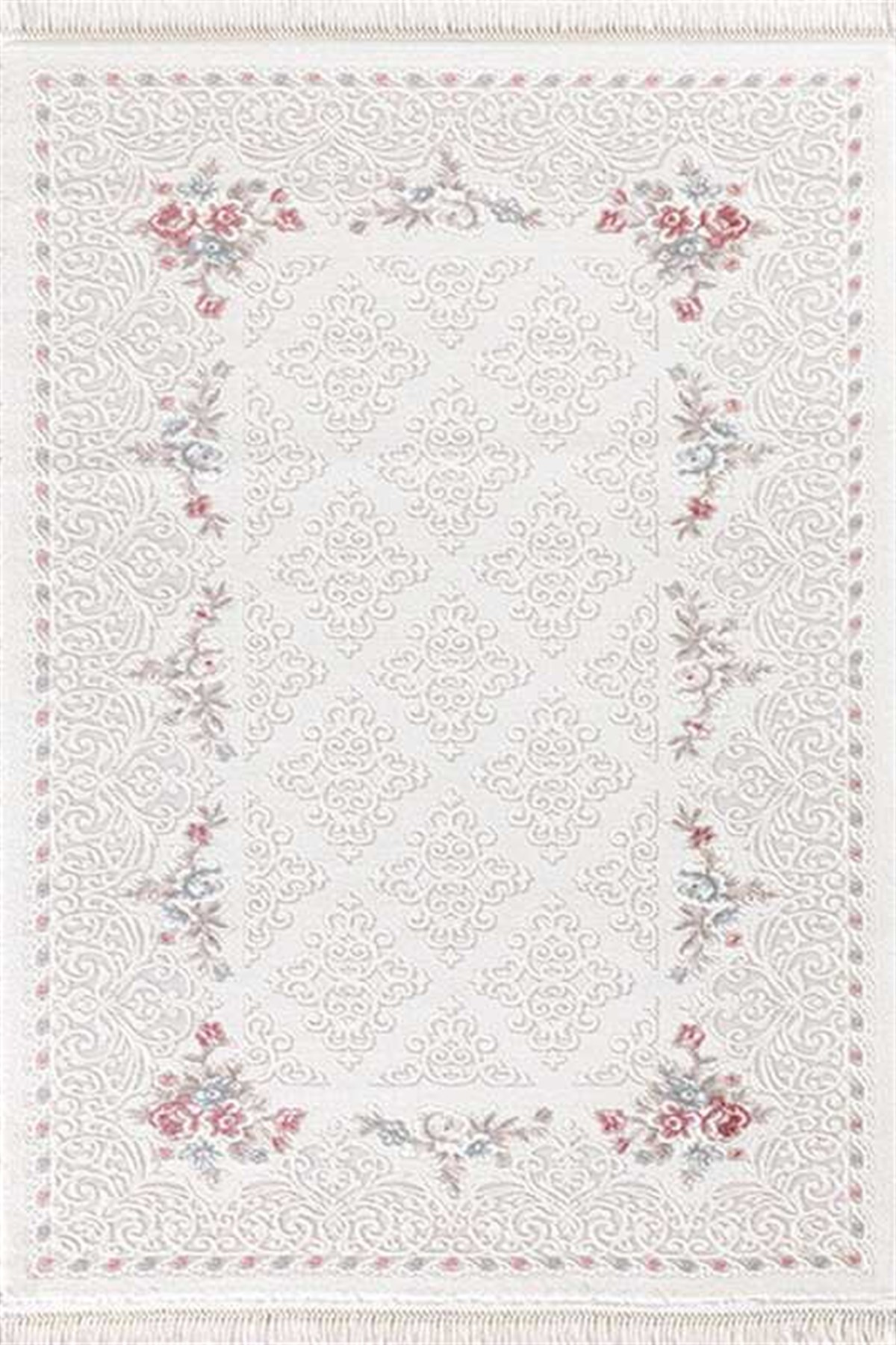 Efsane Salon Halı 200x290 Ihlara HR006060 Krem Pembe Mavi
