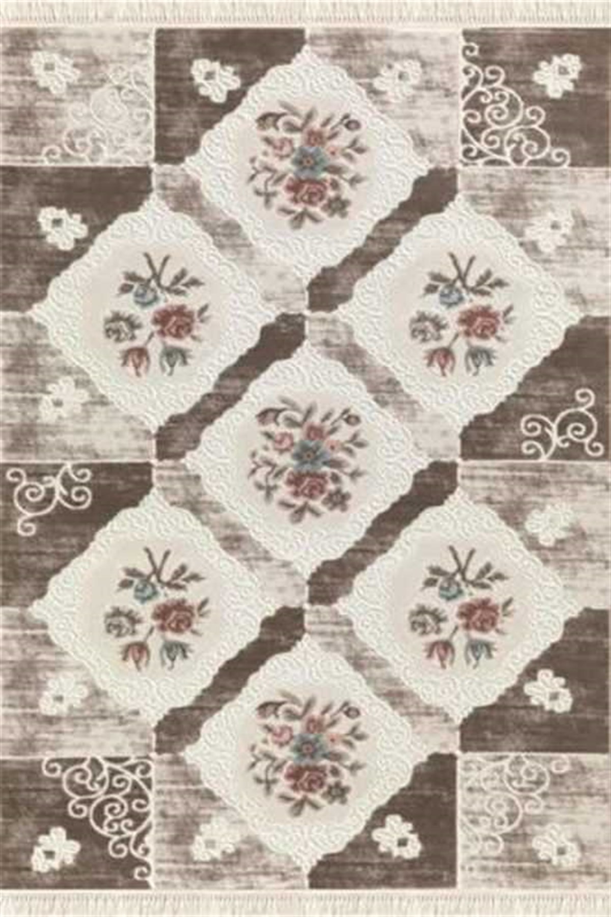 Dinarsu Oda Halı 150x233 Viyana VY007 070 Krem Kahve