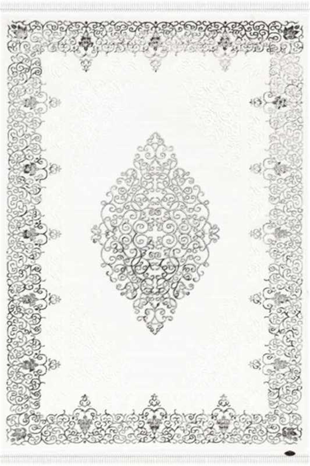 Dinarsu Oval Halı 80x150 Gold GD001695 Krem Gri