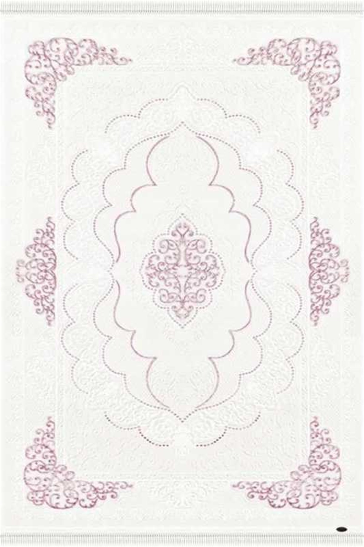 Dinarsu Oval Halı 80x300 Gold GD004655 Krem Pembe