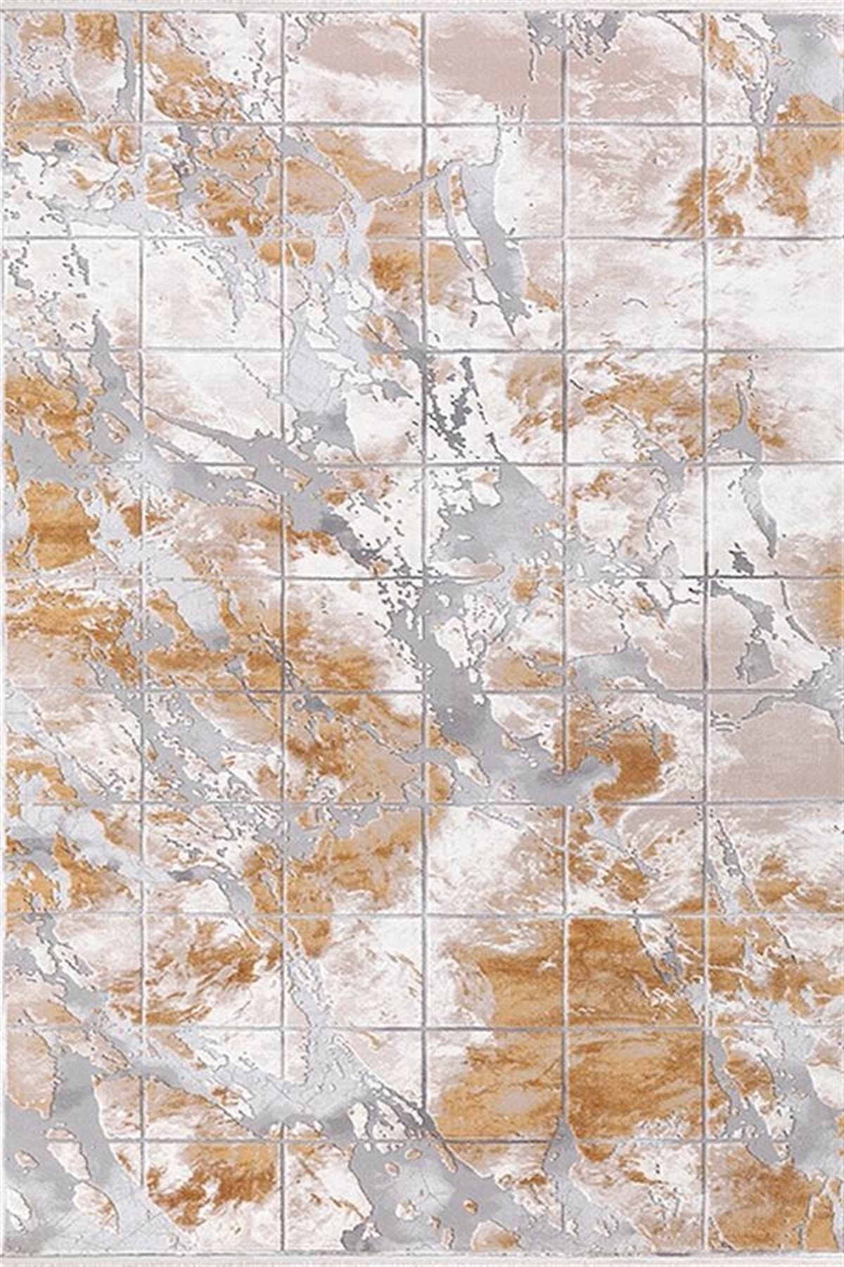 Efsane Salon Halı 200x290 Astra 31979 075 Turuncu Gri Krem