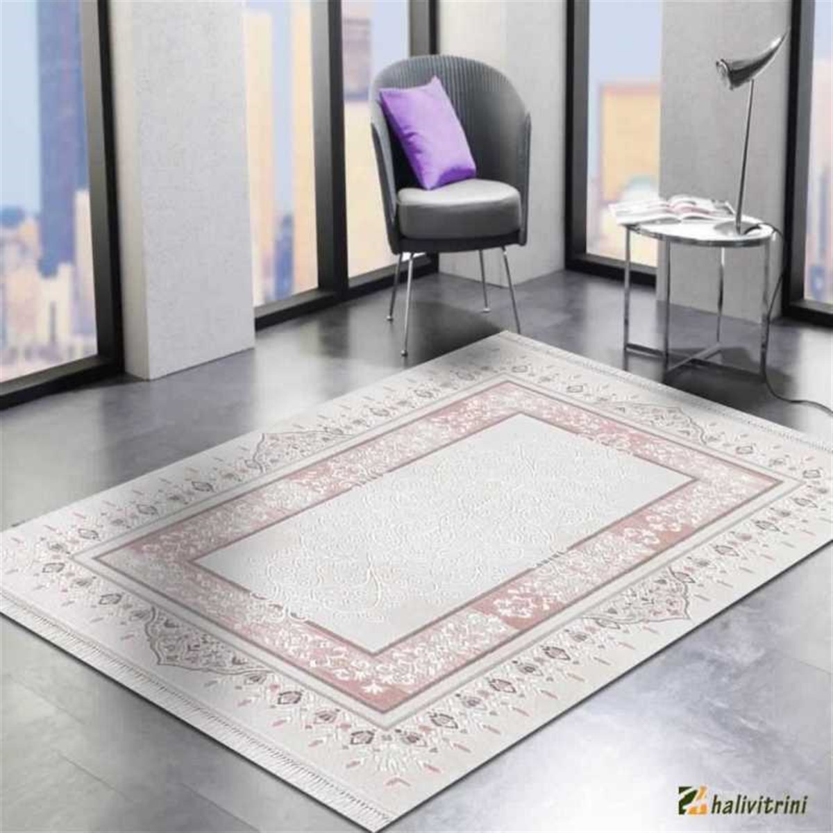 Efsane Salon Halı 200x290 Ihlara HR002065 Krem,Pembe,Vizon
