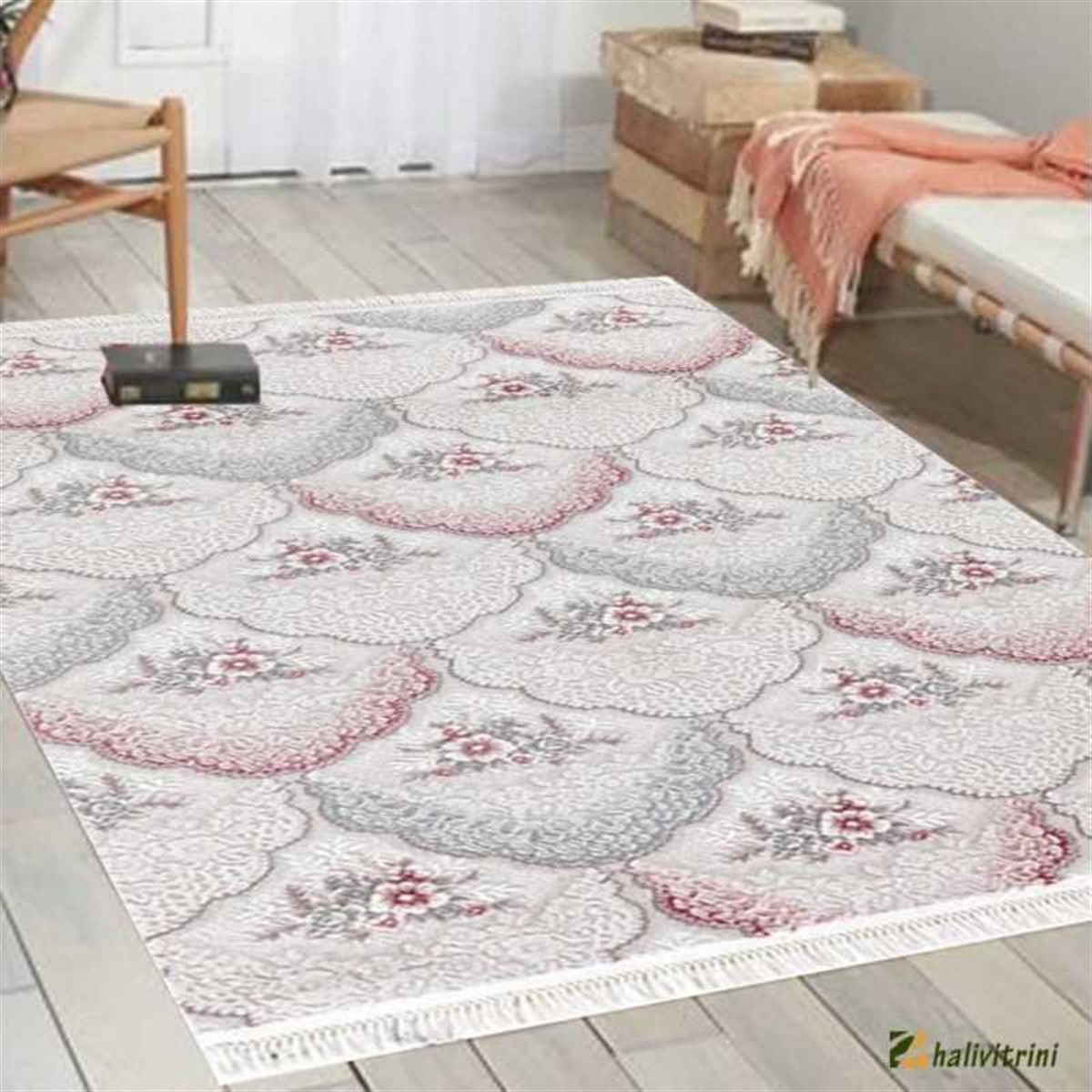 Efsane Salon Halı 200x290 Ihlara HR007060 Krem Pembe Mavi