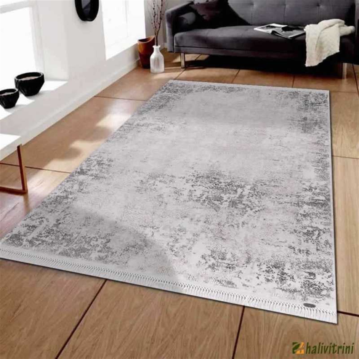 Flora Oda Halı 120x180 Ayşıl 1717B Gri