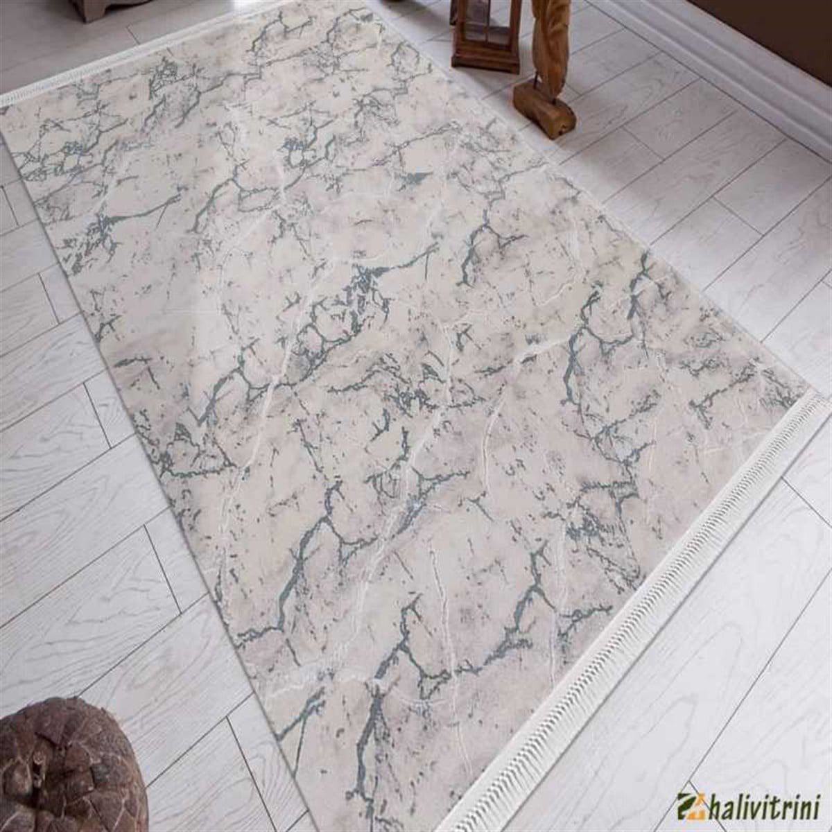 Flora Oda Halı 160x230 Ayşıl 1680B Mavi