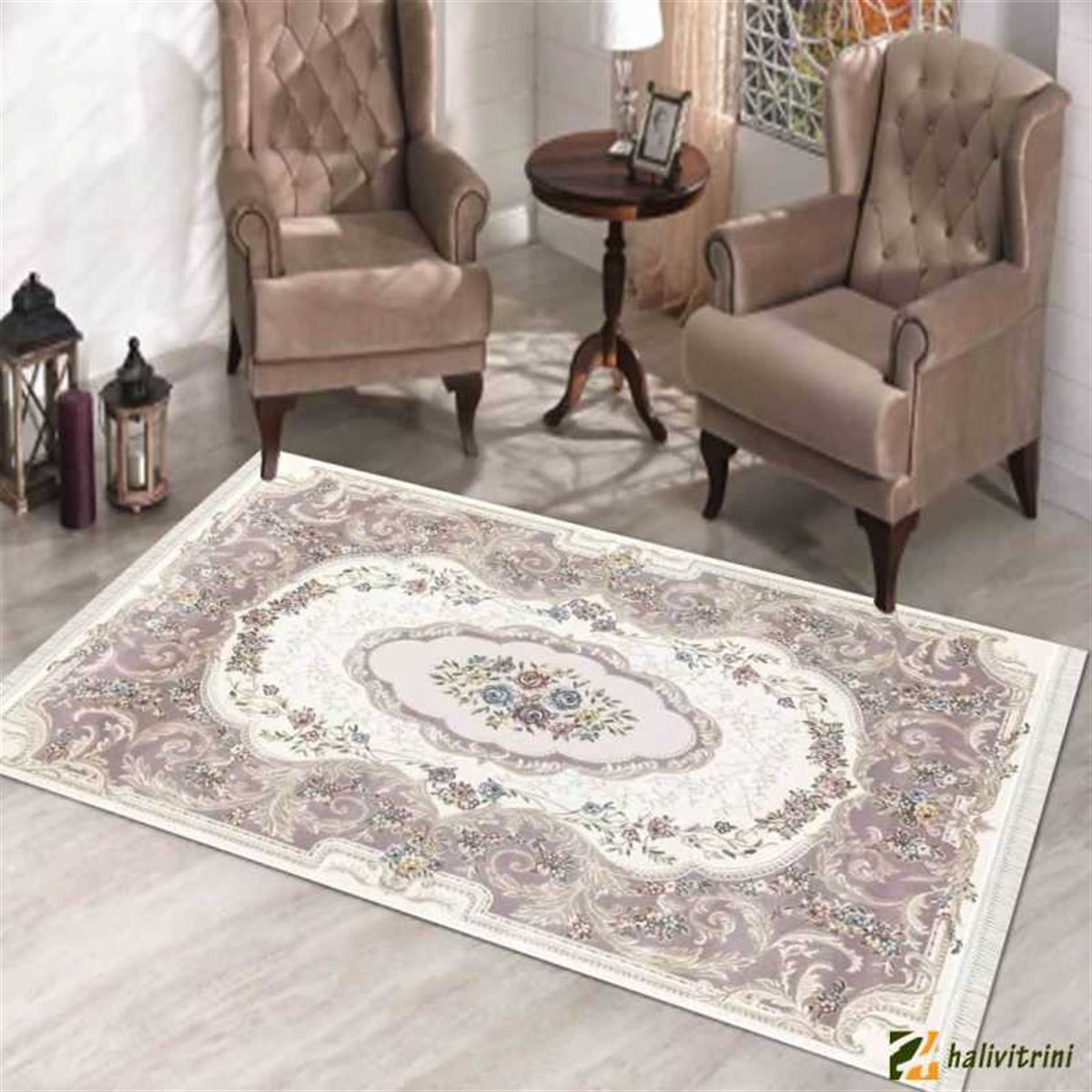 Merinos Oval halı 160x230 Prestij 15309 066 Mürdüm