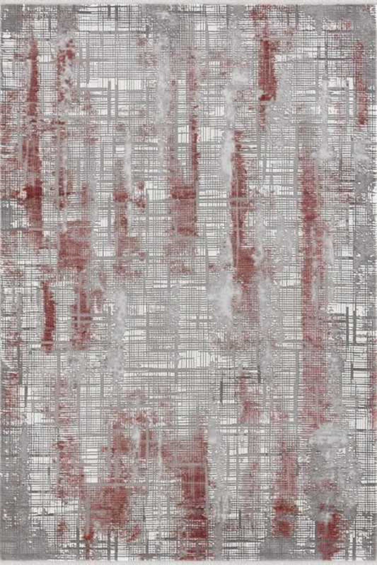 Merinos Yolluk Halısı 80x300 Therapy 19117 010 Bordo Gri