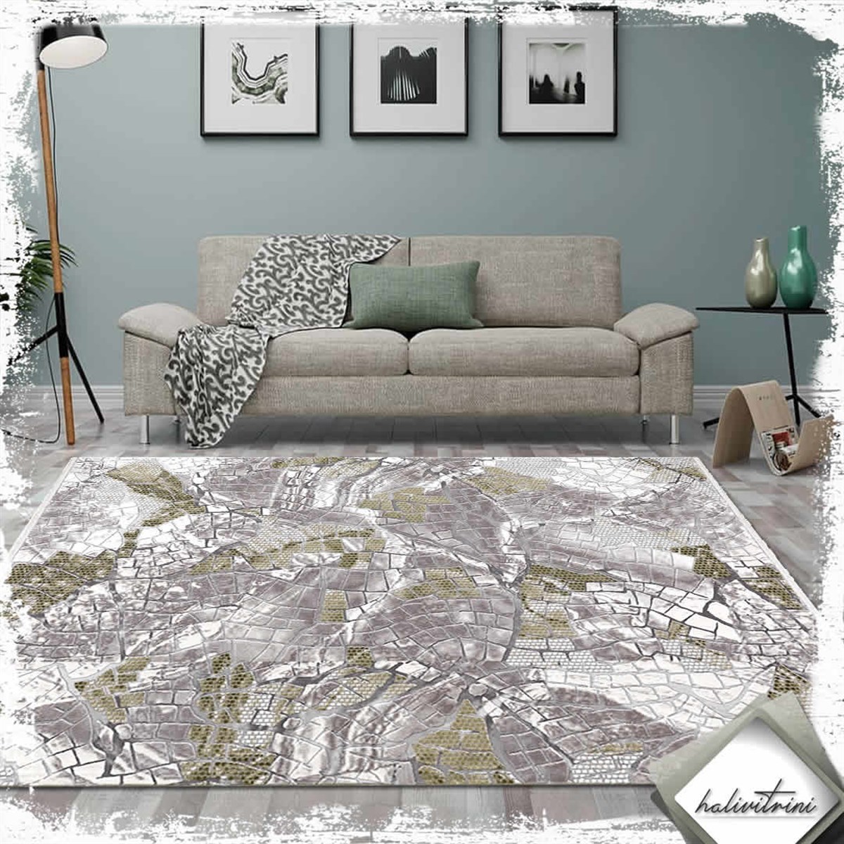 Padişah Oda Halısı 160x230 Eternity 31969 040 Yeşil Gri Bej