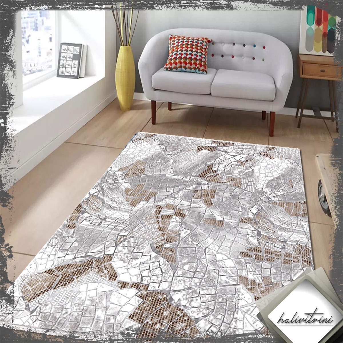 Padişah Salon Halısı 180x250 Eternity 31969 080 Kahve Gri Bej