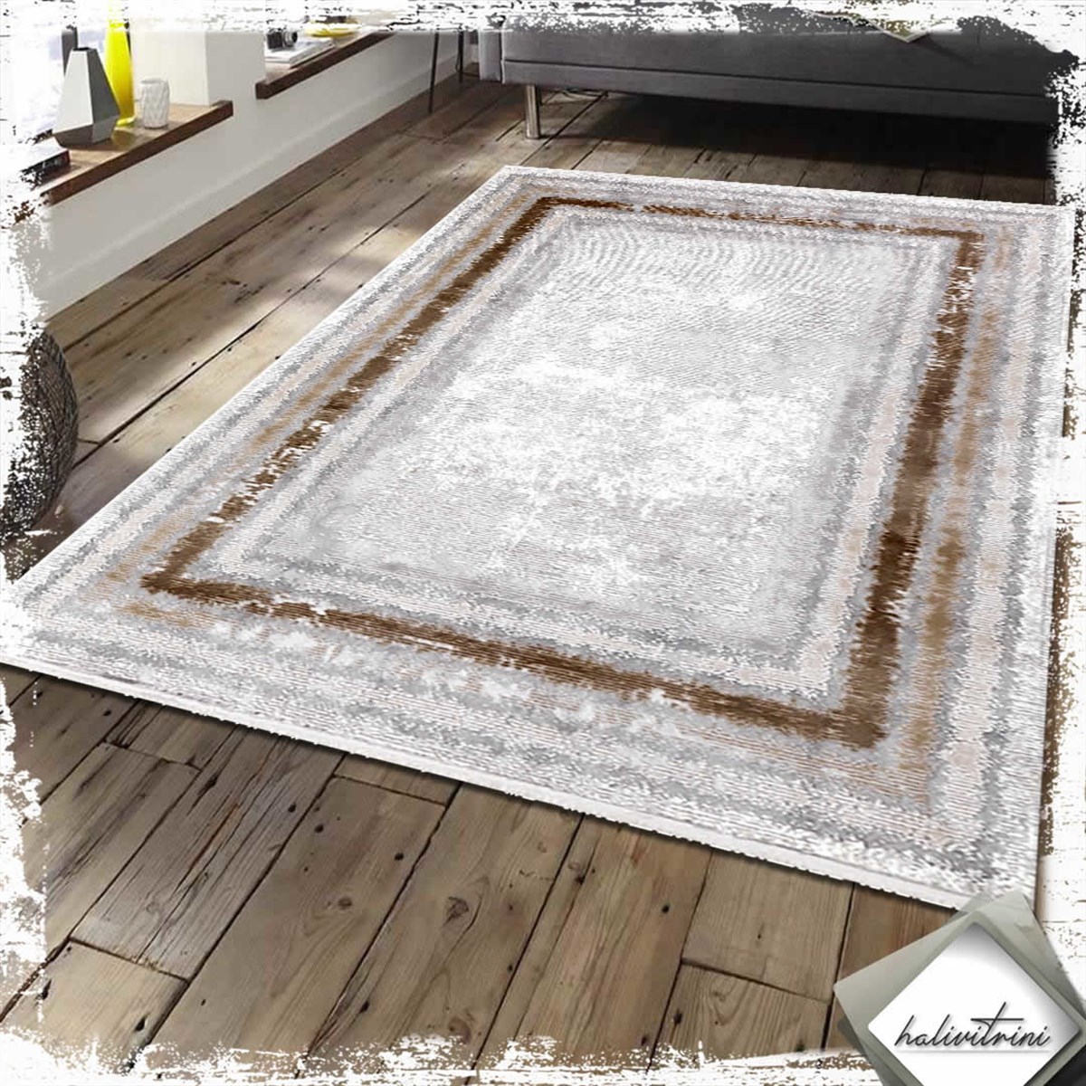 Padişah Salon Halısı 200x290 Eternity 31972 080 Kahve Gri Bej