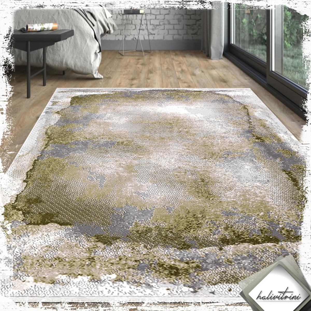 Padişah Salon Halısı 200x290 Eternity 31968 041 Yeşil Gri Bej