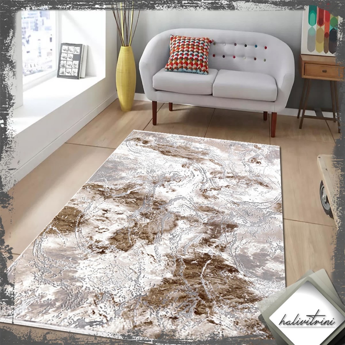 Padişah Salon Halısı 200x290 Eternity 31970 080  Kahve Gri Bej