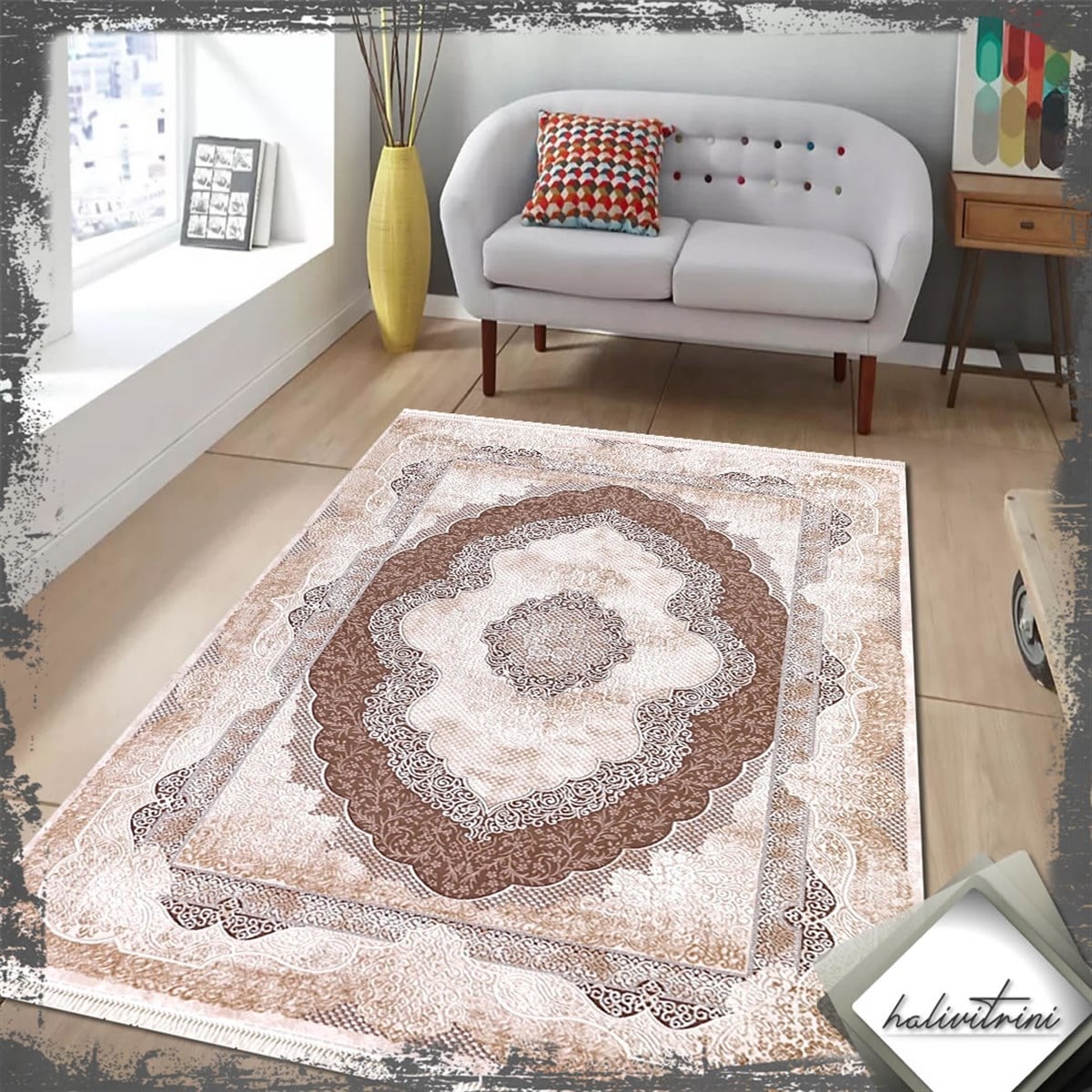 Padişah Salon Halısı 200x290 Santo 31882 080 Kahve Krem