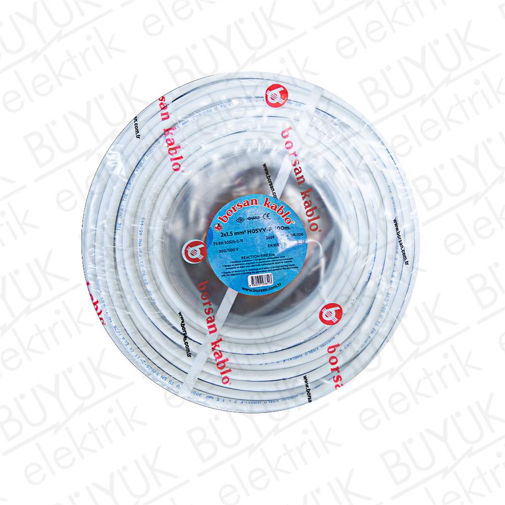 2-0,75mm TTR KABLO BEYAZ DOLGULU buyukelektromarket.com BORSAN
