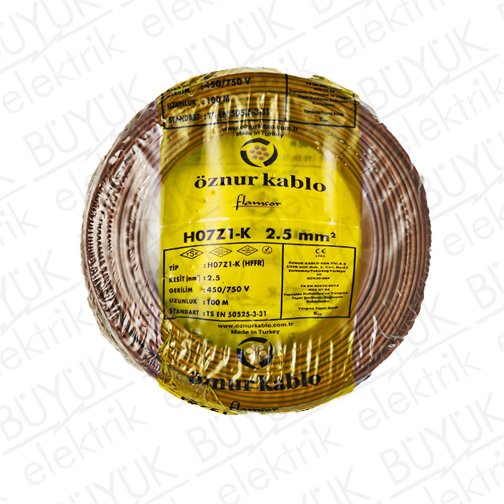 2,5mm NYAF HFFR KABLO KAHVE buyukelektromarket.com Öznur