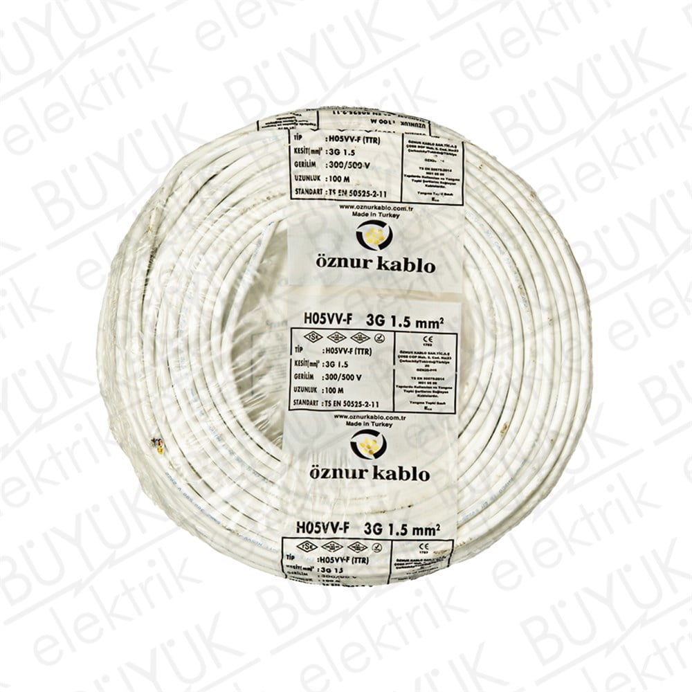 3-1,5mm TTR KABLO BEYAZ buyukelektromarket.com Öznur