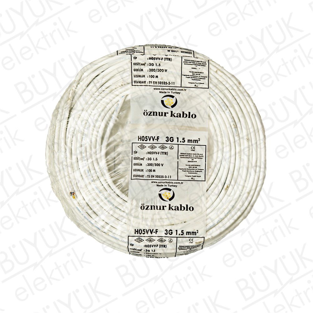 4x1,5mm TTR KABLO BEYAZ buyukelektromarket.com Öznur