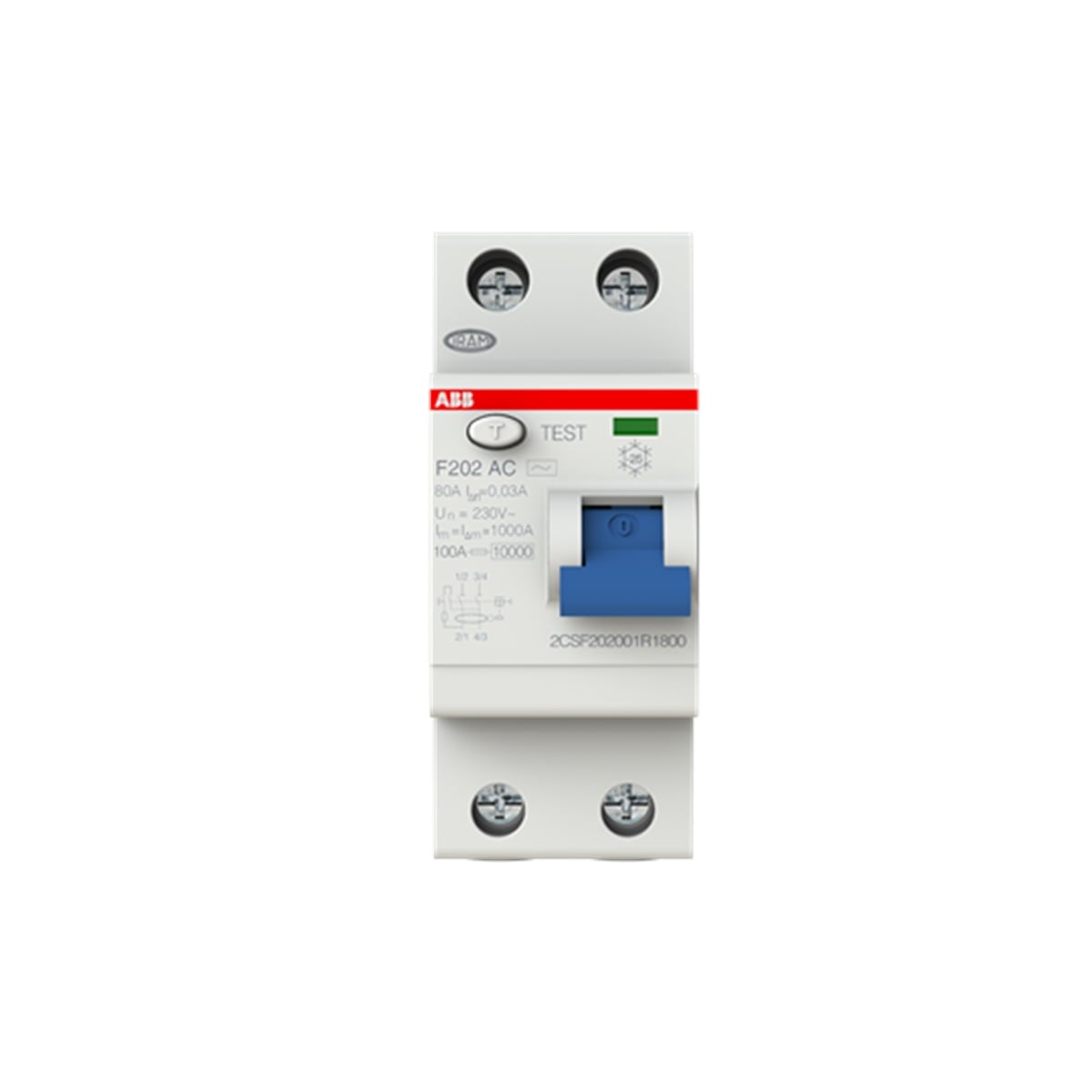 F202 AC-80/0,03 2*80A 30mA K.A.K. Anahtarı buyukelektromarket.com ABB