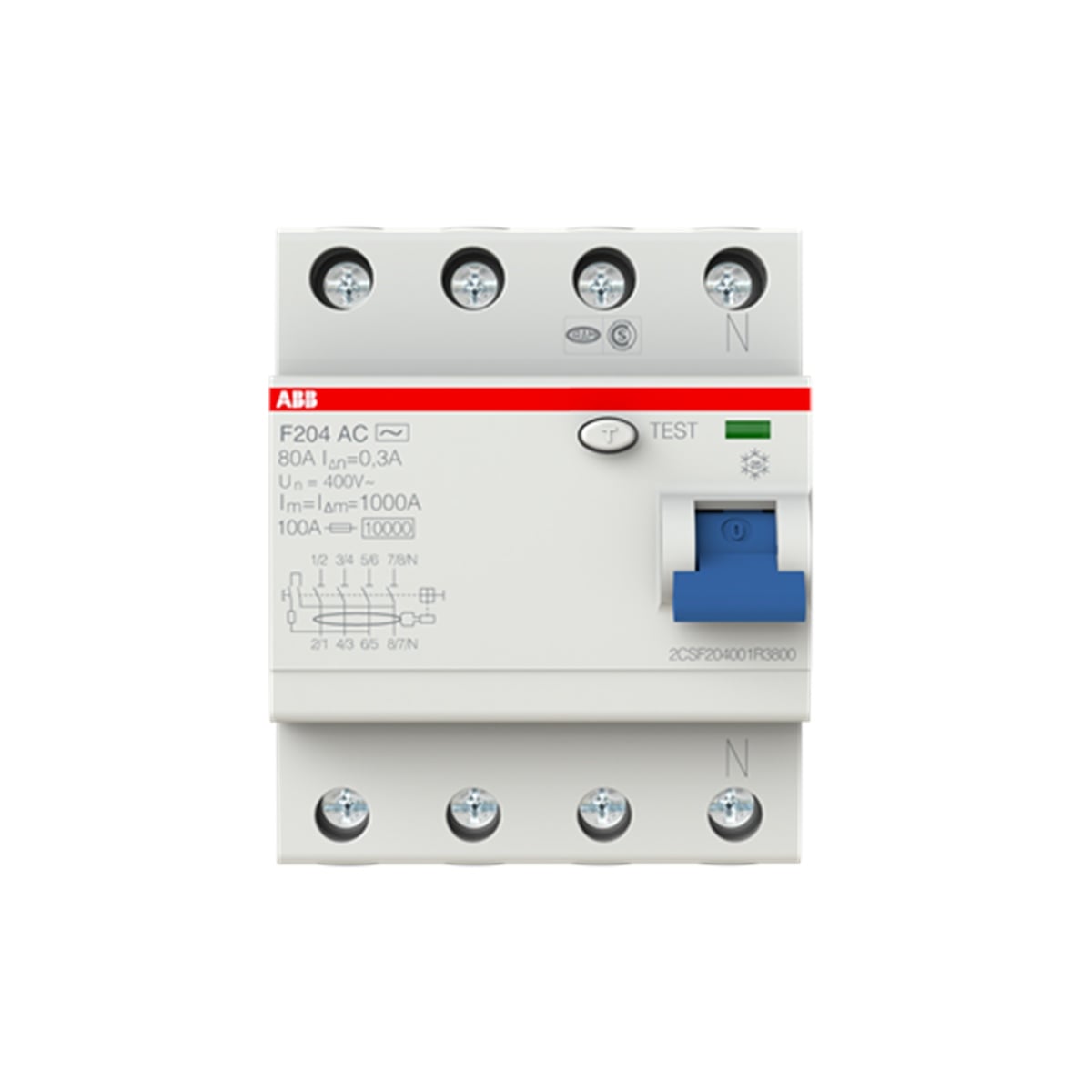 F204 AC-80/0,3 4*80A 300mA K.A.K. Anahtarı buyukelektromarket.com ABB