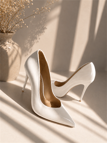 Dakota Beyaz Rugan Topuklu Stiletto