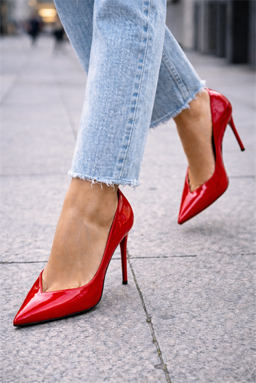 Dakota Kırmızı Rugan Topuklu Stiletto