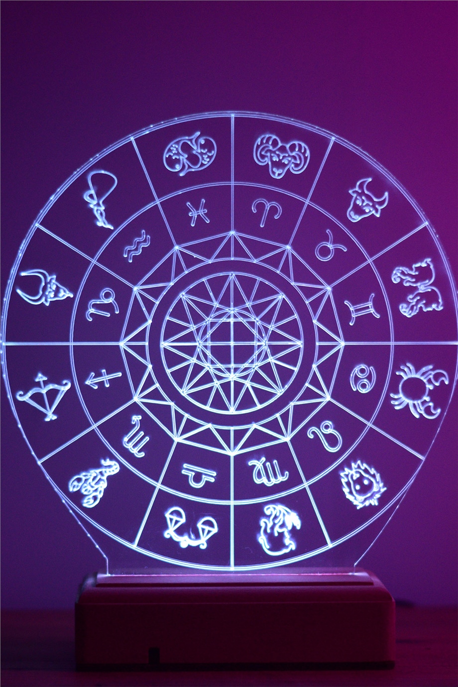 3D Astroloji Burçlar 16 Renk Gece Lambası