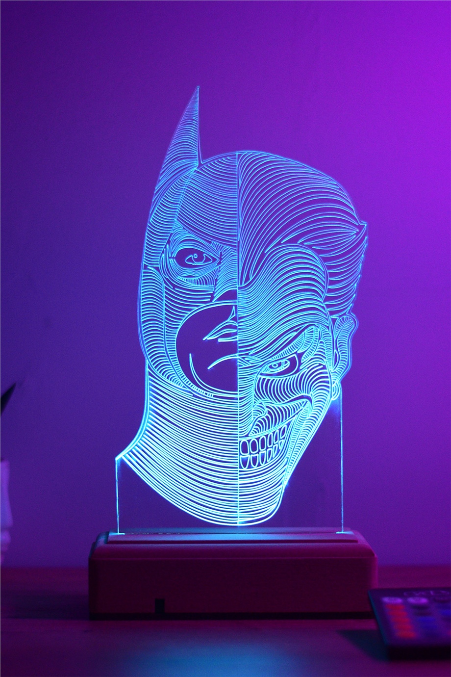3D Batman & Joker 16 Renk Gece Lambası