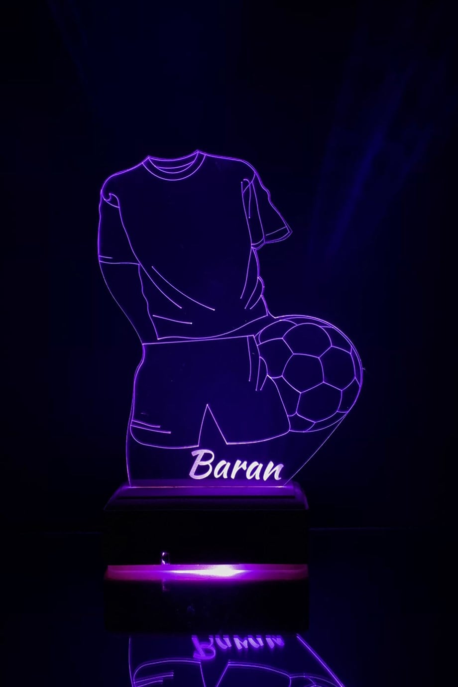 Hediyelik 3D Forma ve Futbol Topu Led Masaüstü ve Gece Lambası